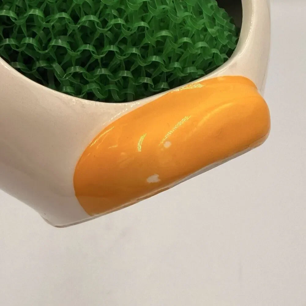 Vintage Country Duck Goose Scouring Pad Sponge Holder Ceramic w/ Box Taiwan